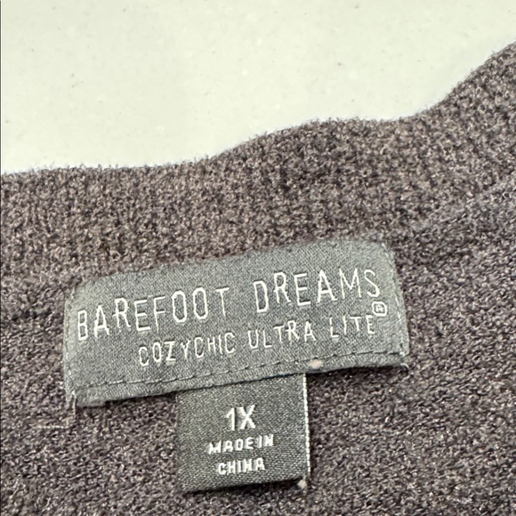 Barefoot Dreams Charcoal Cozy Sweater Never Worn Cozy Chic Ultra Lite Sz 1x - Picture 2 of 6